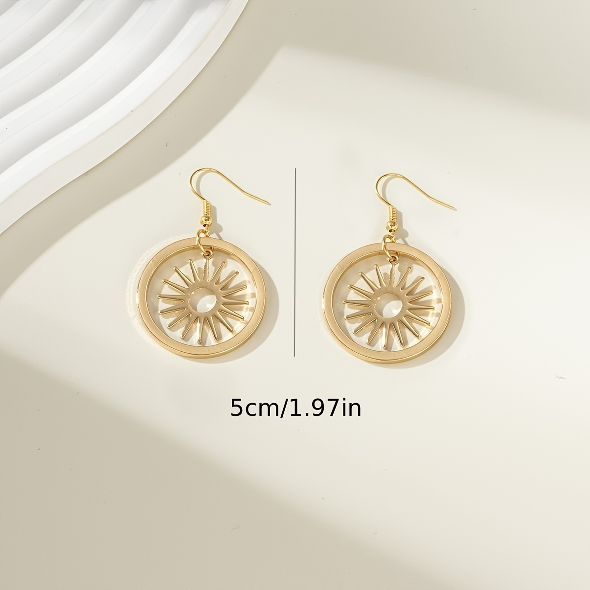 Women's Autumn/Winter Sun Totem Circular Cut-Out Earrings